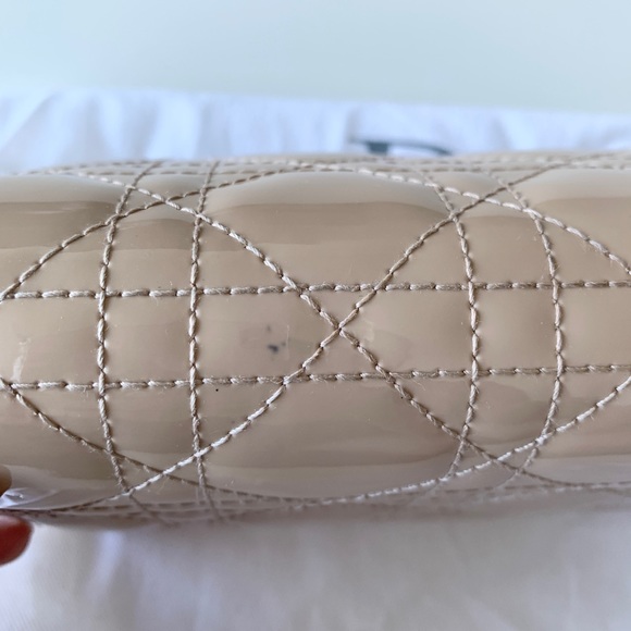 Christian Dior Patent Cannage Lady Dior Chain Wallet w/ Box - Picture 14 of 16